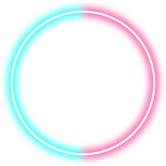 pink and blue neon glowing circle