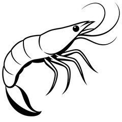 Stunning Shrimp Silhouette Perfect for Your Marine Art Projects