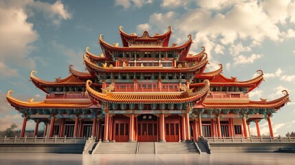 Obraz premium Asian temples boast ornate details, blending craftsmanship with cultural symbolism and historical heritage.