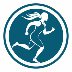 Running Woman Logo Vector Illustration