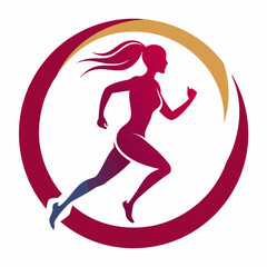 Running Woman Logo Vector Illustration