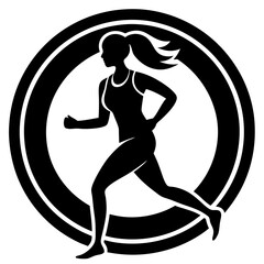 Running Woman Logo Vector Illustration