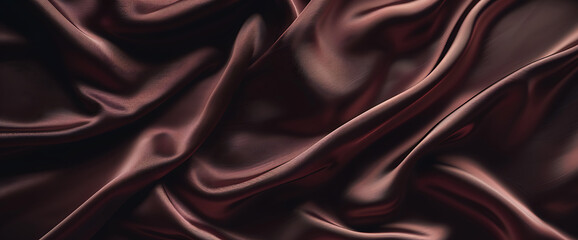 Obraz premium Elegant luxurious dark red silk or satin fabric with waves and folds