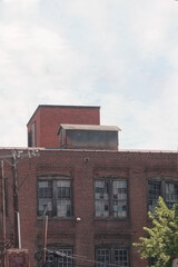 Old Brick Factory with Differnet Colored Windows