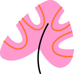 Abstract Tropical Leaf Handdrawn