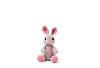 Obraz premium Handcrafted and adorable crochet pink bunny