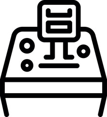 Line icon of a drone remote controller displaying flight parameters on its digital screen, symbolizing modern technology and unmanned aerial vehicle operation