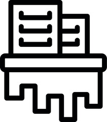 Line art icon representing a digital landscape with servers standing on a city skyline