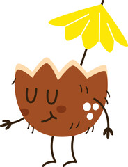 Coconut Cocktail Cartoon Character