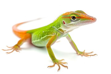 Naklejka premium Full body view of Anole , full body shot, full body View, isolated on white background
