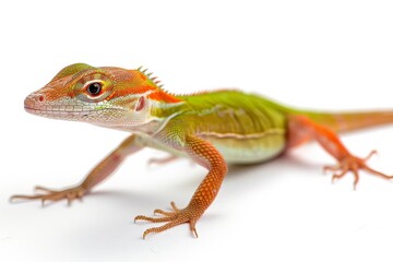 Naklejka premium Full body view of Anole , full body shot, full body View, isolated on white background
