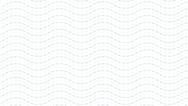 Abstract white video background animated waving blue lines pattern seamless loop animation striped texture