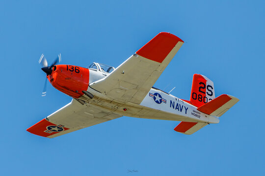 T-34 mentor trainer aircraft in flight