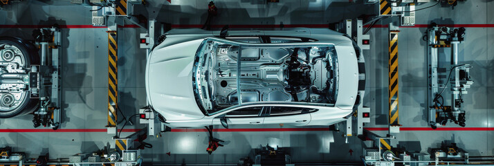 Obraz premium Machine Builder's Day. car assembly shop. car manufacturing. car assembly.