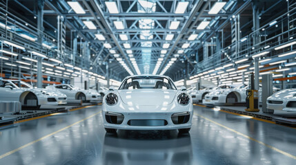 Fototapeta premium Machine Builder's Day. car assembly shop. car manufacturing. car assembly.