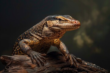 Fototapeta premium Full body view of Monitor Lizard , in natural habitat, full body shot, full body View
