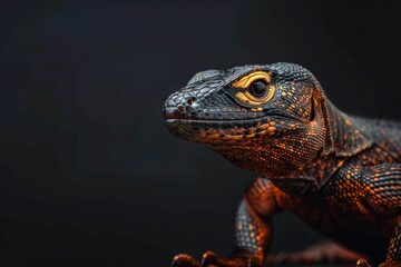 Fototapeta premium Full body view of Monitor Lizard , isolated on background