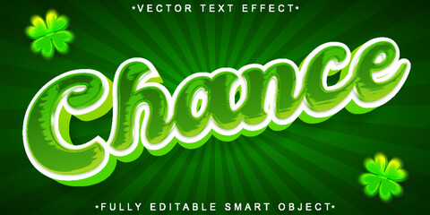 Shiny Green Luck Chaance Vector Fully Editable Smart Object Text Effect