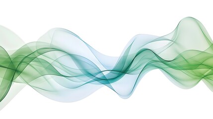 Abstract green blue, line, wave isolated on white background