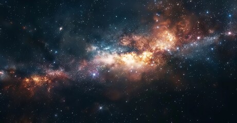 Obraz premium Starry Night Sky with Nebula and Galaxy