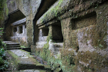 Fototapeta premium Beautiful view of Gunung Kawi Tampaksiring and ritual in Ubud, Bali Island, Indonesia