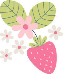 Strawberry And Flowers