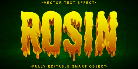 Cartoon Dripping Orange Rosin Vector Fully Editable Smart Object Text Effect