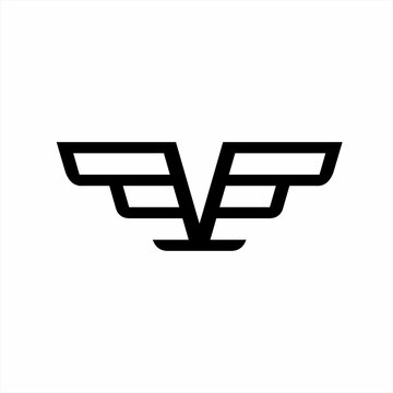 Simple abstract letter VLF or VF logo design.