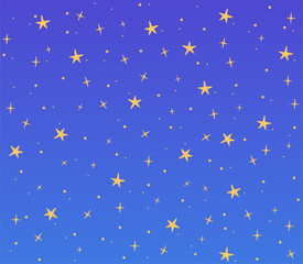 Fototapeta premium Seamless pattern with stars. Repeating design element for printing on fabric. Galaxy and universe. Cosmic background and wallpaper. Astronomy and astrology. Flat vector illustration
