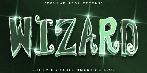Green Shiny Wizard Tale Vector Fully Editable Smart Object Text Effect