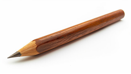 Wooden pencil with a sharpened tip on a white background simple and classic perfect for writing or drawing