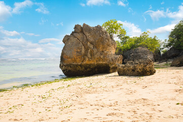 Beautiful view of the Padang Padang beach in Bali Island, Indonesia	
