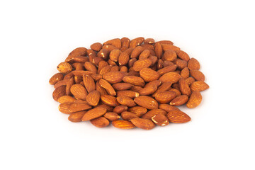 almond isolated on white background pile