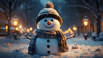 Snowmen background for the New Year and Christmas holiday