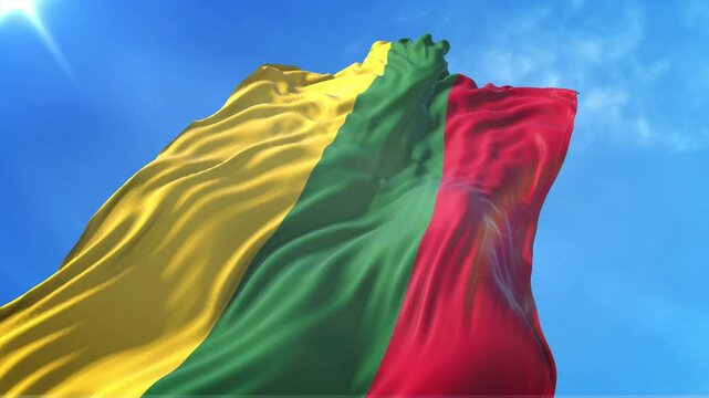 Lithuania Flag Low Angle View