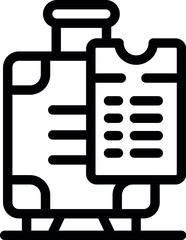 Luggage with attached boarding pass representing the concept of air travel and tourism