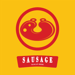 Sausage logo design simple concept Premium Vector