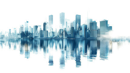 Fototapeta premium A modern city with abstract forex charts isolated on a transparent background