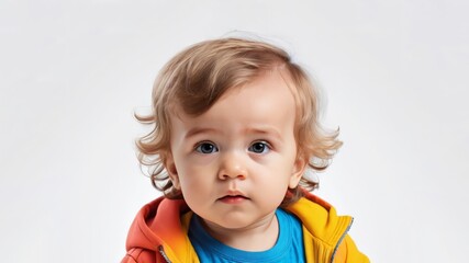 Naklejka premium Curious Baby with Blonde Hair 