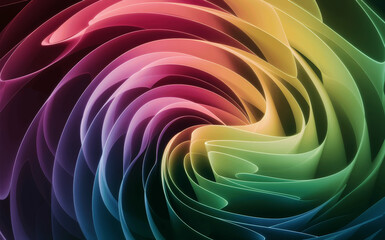a symphony of color In curved paper layers