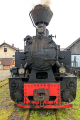 Naklejka premium Europe, Romania. Moldovita, old Steam train.