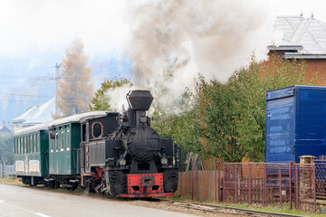Europe, Romania. Moldovita, old Steam train. 2016-10-22