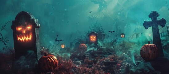 Spooky Halloween Graveyard