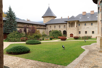 Obraz premium Europe, Romania. Bukovina, Sucevita, Renowned for its painted monastery.