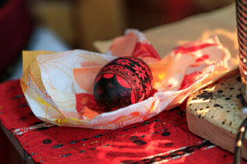 Europe, Romania. Bukovina, Moldovita,  Renowned for painted Eggs decorative for Easter holidays. 2016-10-22