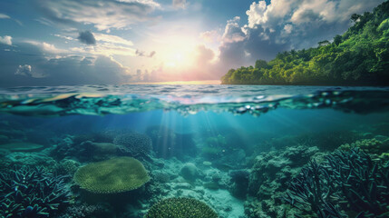 World Sea Day, Illustrate the role of healthy oceans in maintaining global biodiversity and climate stability by contributing to conservation efforts