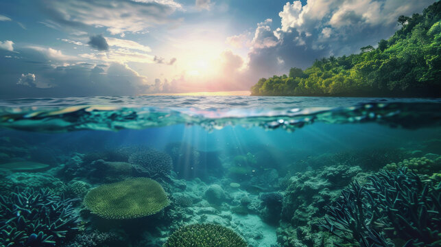 World Sea Day, Illustrate the role of healthy oceans in maintaining global biodiversity and climate stability by contributing to conservation efforts