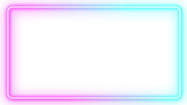 Blue and pink neon style frame material.