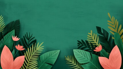 Image of a lush forest with diverse wildlife illustrating the importance of protecting biodiversity to maintain ecological balance and support life on Earth. Background Illustration, Bright color