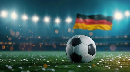 Fototapeta premium Soccer Ball on a Stadium Field